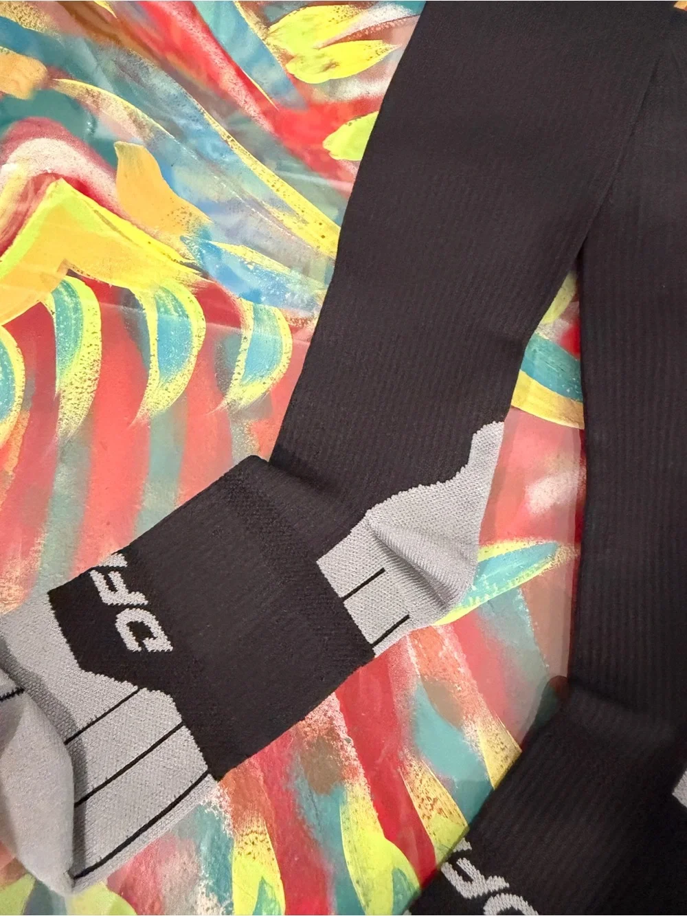DFND Hybrid AX/RX Black Compression Athletic Socks with Gray Heel & Toe- 2 pairs